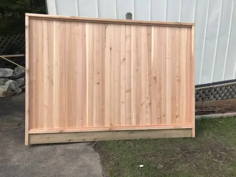 A solid cedar privacy panel